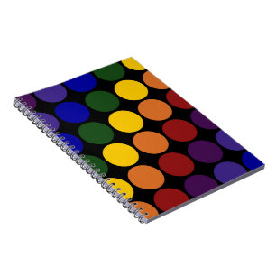 Carnet Pois arc-en-ciel en noir