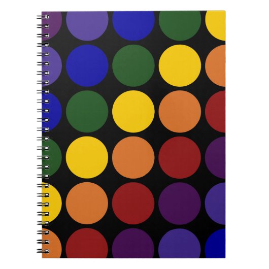 Carnet Pois arc-en-ciel en noir (Devant)