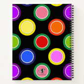 Carnet Pois arc-en-ciel Jelly Fruit Candy sur Noir (Dos)