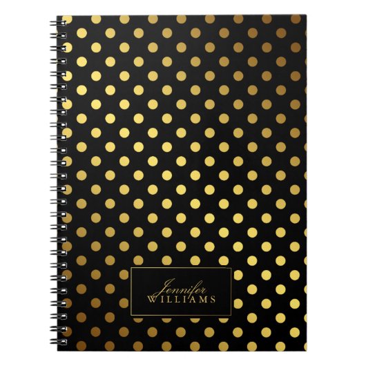 Carnet Pois Black et Faux Gold Foil (Devant)