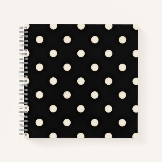 Carnet Pois blancs antiques en noir (Devant)