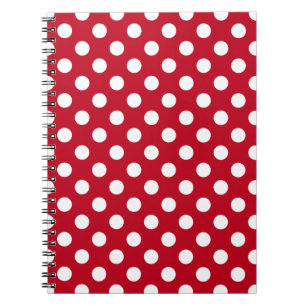 Carnet pois blancs en rouge