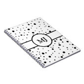 Carnet Pois blancs noirs monogrammes (Côté Droit)