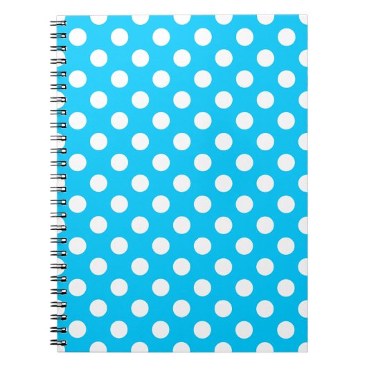 Carnet Pois blancs sur bleu électrique (Devant)
