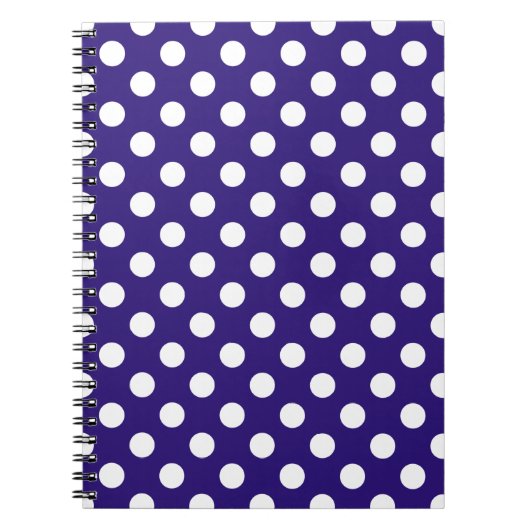 Carnet Pois blancs sur bleu foncé (Devant)