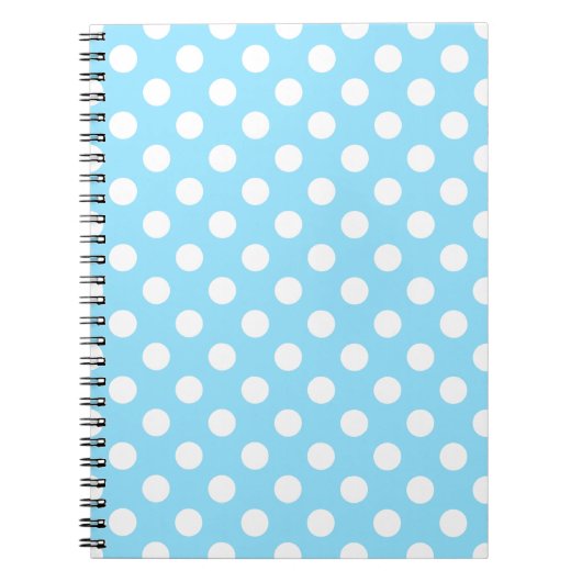 Carnet Pois blancs sur bleu pâle (Devant)