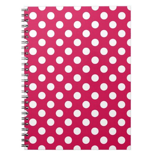 Carnet Pois blancs sur cerise (Devant)