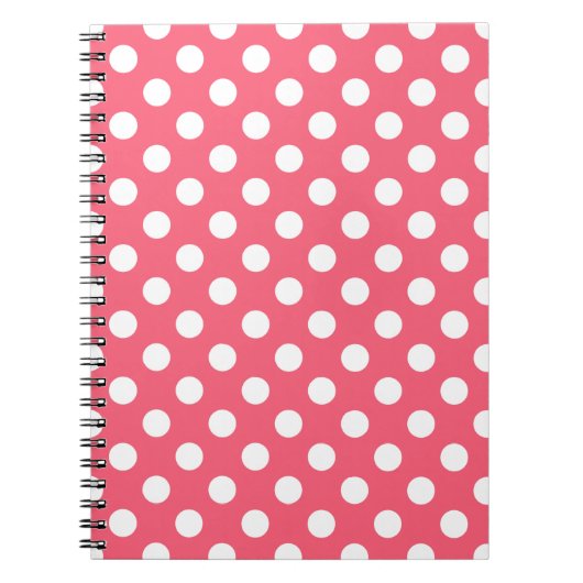 Carnet Pois blancs sur corail (Devant)