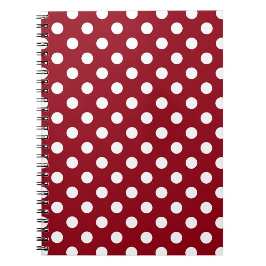 Carnet Pois blancs sur Crimson Red (Devant)