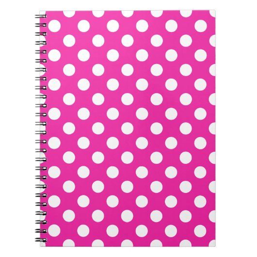 Carnet Pois blancs sur fuchsia (Devant)