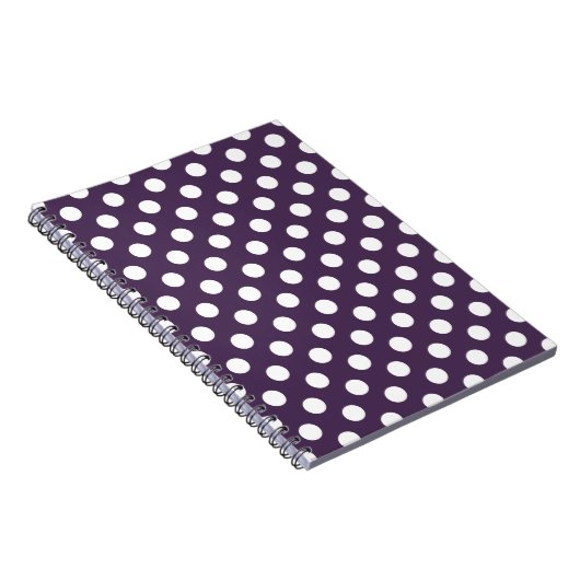 Carnet Pois blancs sur prune violette (Côté Droit)