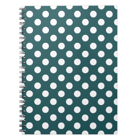 Carnet Pois blancs sur turquoise (Devant)