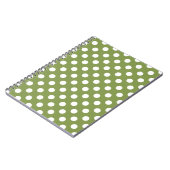 Carnet Pois blancs sur vert olive (Côté gauche)