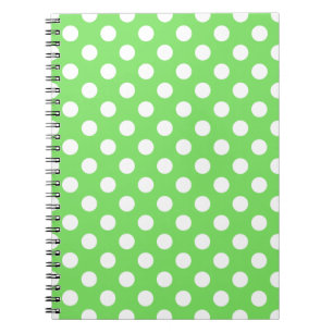 Carnet Pois blancs sur vert pomme