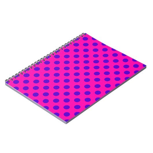 Carnet Pois bleus sur fuchsia (Côté gauche)