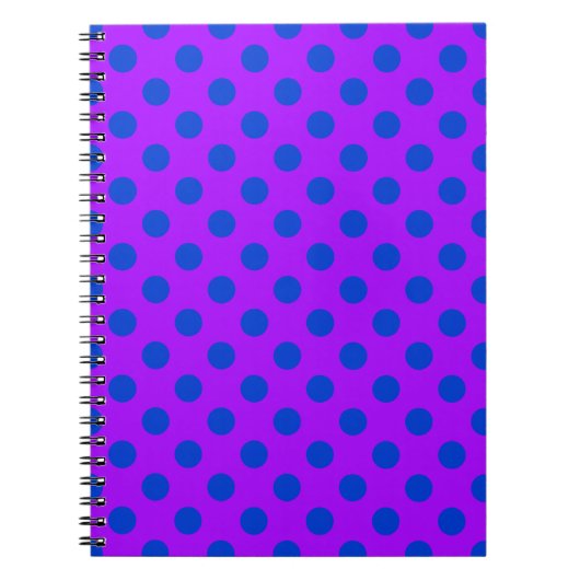 Carnet Pois bleus sur violet (Devant)