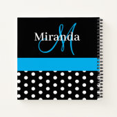 Carnet Pois de script de monogramme noir blanc (Dos)