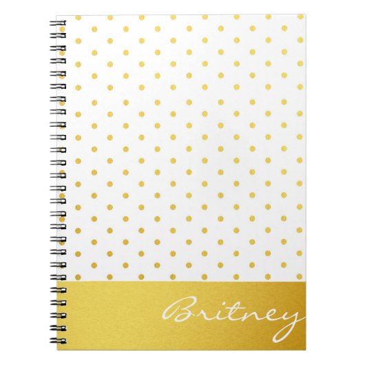 Carnet Pois d'or et monogramme - coutume (Devant)