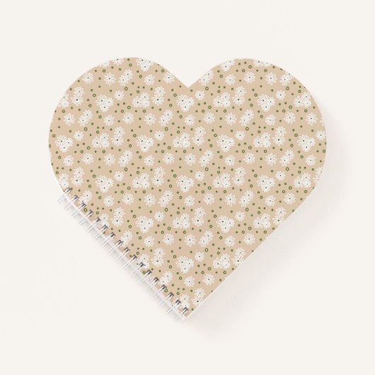 Carnet Pois et marguerites - Blanc, Sable et Palm Green (Devant)