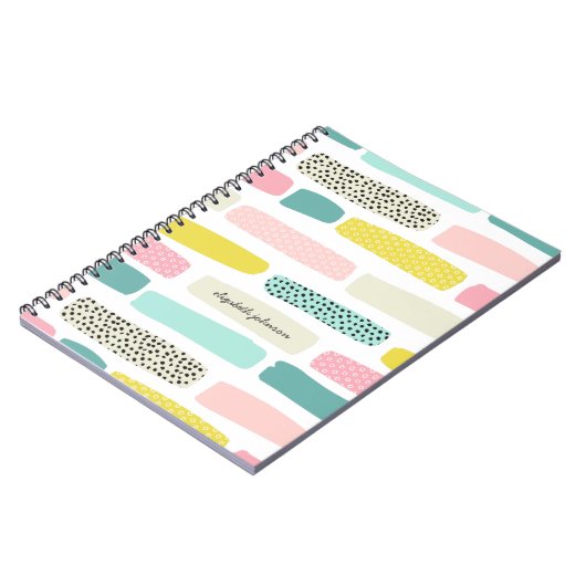 Carnet Pois et pinceaux. Abstrait moderne lumineux (Côté gauche)