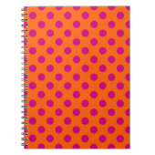 Carnet Pois Fuchsia orange (Devant)