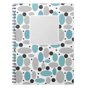 Carnet pois gris bleu pois pois rétro décoration motif