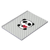 Carnet Pois Heart Panda Bear Grey (Côté gauche)