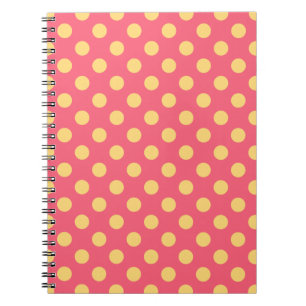 Carnet Pois jaunes sur corail