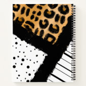 Carnet Pois léopard et noir et blanc Monogramme (Dos)