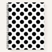 Carnet Pois, Motif Polka Dot, noir et blanc (Devant)