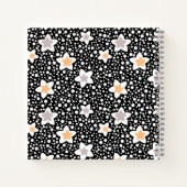 Carnet Pois noir et blanc rétro avec étoiles (Dos)