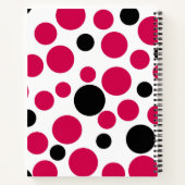 Carnet pois noir rouge rétro sur arrière - plan blanc (Dos)