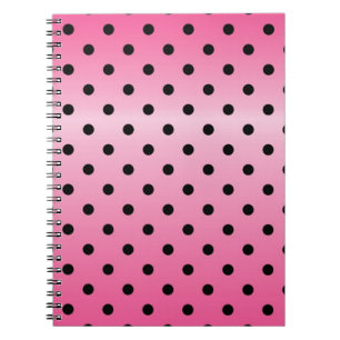 Carnet pois noirs cool en arrière - plan rose brillant