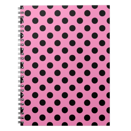 Carnet Pois noirs en rose (Devant)