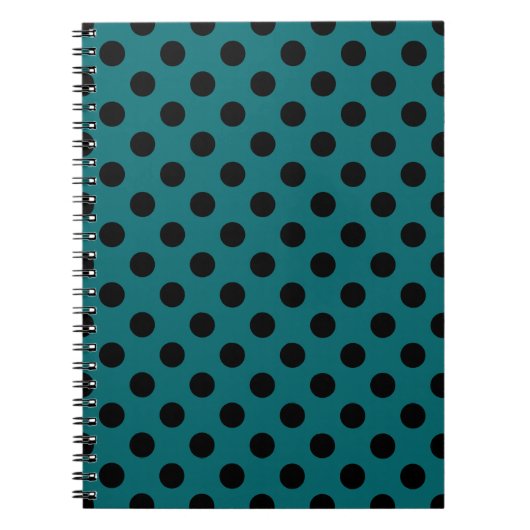 Carnet Pois noirs en turquoise (Devant)