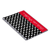 Carnet Pois noirs et blancs avec accent rouge (Côté Droit)