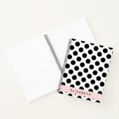 Carnet Pois noirs et blancs, pointillés, Votre nom (Intérieur)