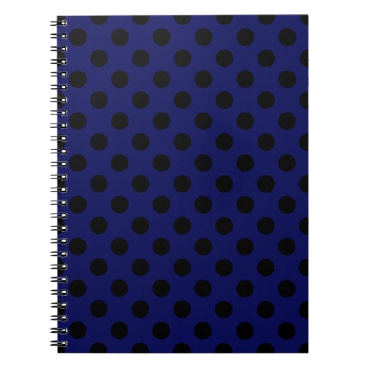 Carnet Pois noirs sur bleu marine (Devant)