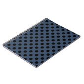 Carnet Pois noirs sur gris-bleu (Côté gauche)