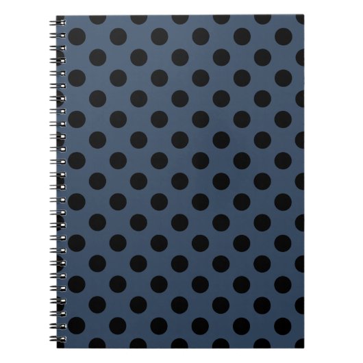 Carnet Pois noirs sur gris-bleu (Devant)
