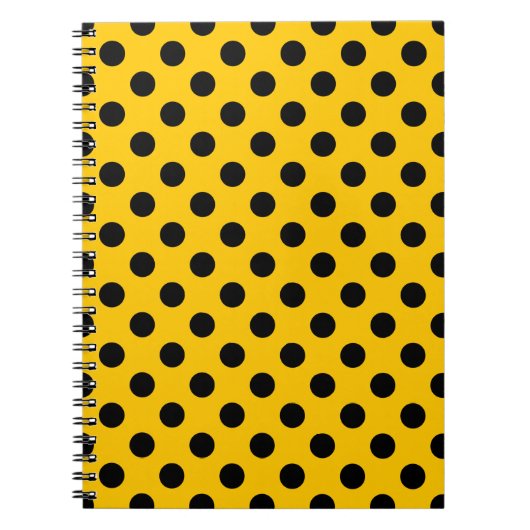 Carnet Pois noirs sur jaune (Devant)