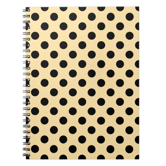 Carnet Pois noirs sur jaune pâle (Devant)
