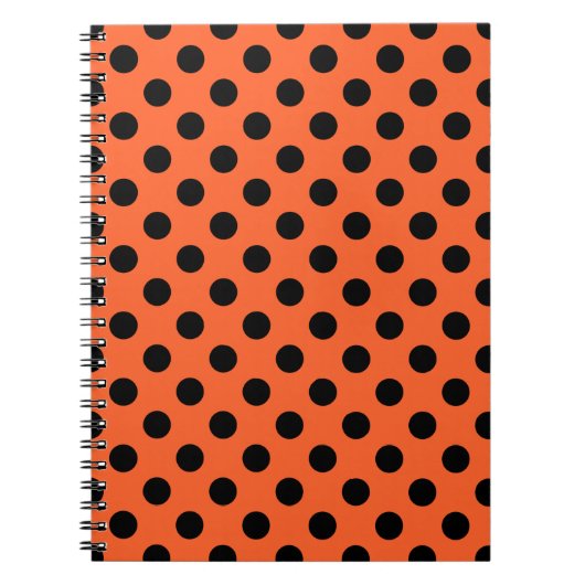 Carnet Pois noirs sur orange (Devant)
