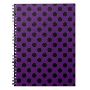 Carnet Pois noirs sur prune violette