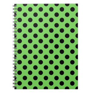 Carnet Pois noirs sur vert citron