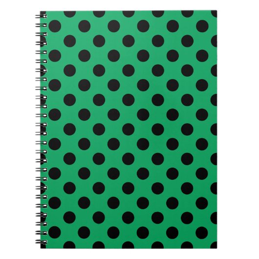 Carnet Pois noirs sur vert frais (Devant)