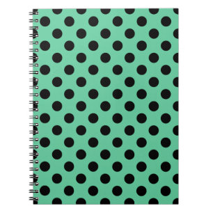 Carnet Pois noirs sur vert menthe