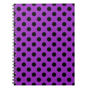 Carnet Pois noirs sur violet