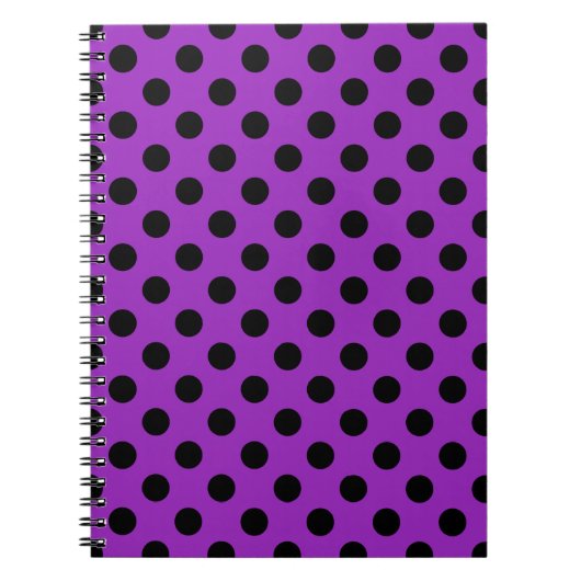 Carnet Pois noirs sur violet (Devant)