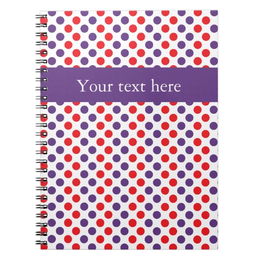 Carnet Pois pourpres et rouges (Devant)